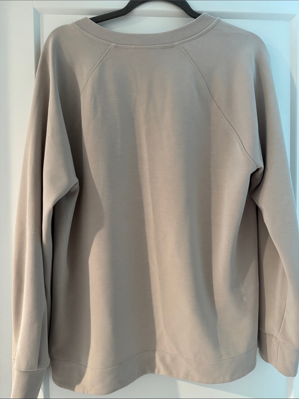 Athleta Classic Women's Crewneck Sweatshirt in Light Taupe - Picture 2 of 2